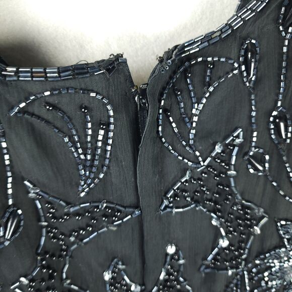 Robert Anthony Sequined Beaded Lined 100% Silk Dress Petite 12 - Picture 7 of 8